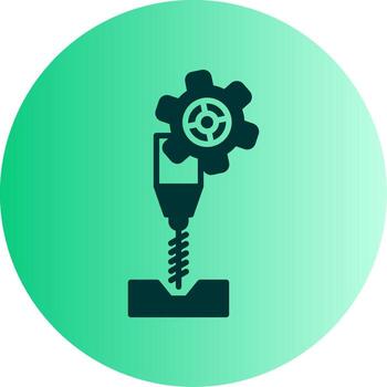 Precision CNC Milling Machine Glyph Gradient Two Tone Circle vector