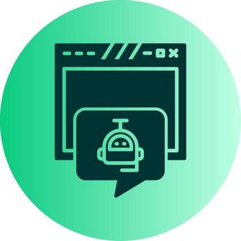 Automated Customer Service Chatbot Glyph Gradient Two Tone Circle vector