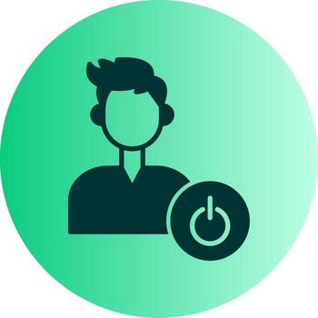 apagar computadora ahora glifo degradado dos tono circulo vector