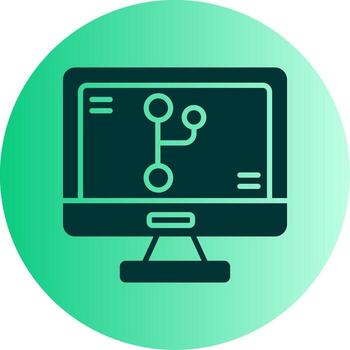 Git Version Control Tool Glyph Gradient Two Tone Circle vector
