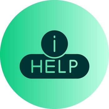 Help Center Button Glyph Gradient Two Tone Circle vector