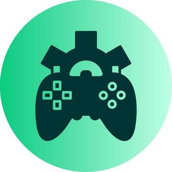 Cross Platform Game Engine Glyph Gradient Two Tone Circle vector