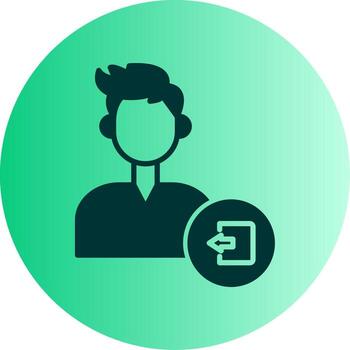 Log Out Account Glyph Gradient Two Tone Circle vector