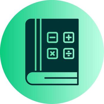 Math Textbook with Formula Glyph Gradient Two Tone Circle vector