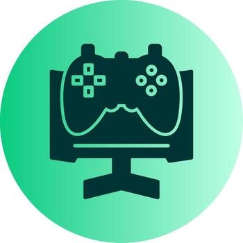 Pre Release Game Testing Glyph Gradient Two Tone Circle vector