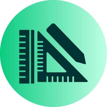 geometría herramientas y formas glifo degradado dos tono circulo vector