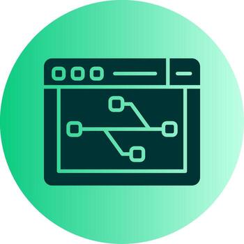 Version Control Branch Icon Glyph Gradient Two Tone Circle vector