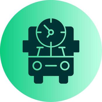 Live Bus Schedule Update Glyph Gradient Two Tone Circle vector