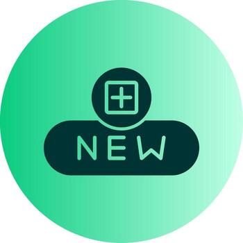 Create New File Button Glyph Gradient Two Tone Circle vector