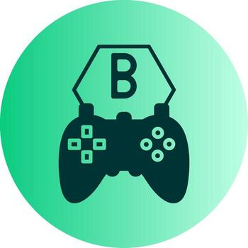 oficial juego parche actualizar glifo degradado dos tono circulo vector