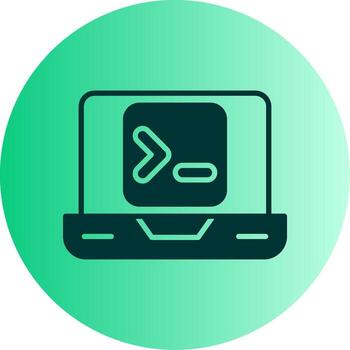 Terminal Command Console Glyph Gradient Two Tone Circle vector