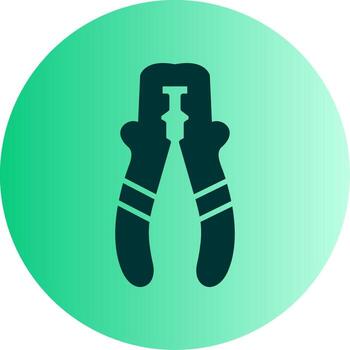 Terminal Crimping Tool Glyph Gradient Two Tone Circle vector