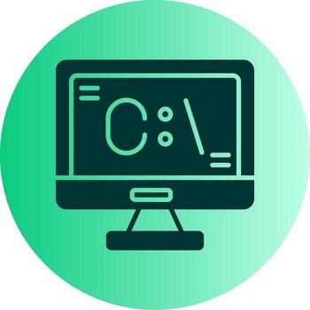 Command Glyph Interface Icon Glyph Gradient Two Tone Circle vector