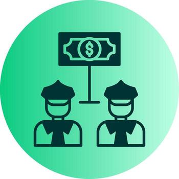 Peer to Peer Lending Network Glyph Gradient Two Tone Circle vector