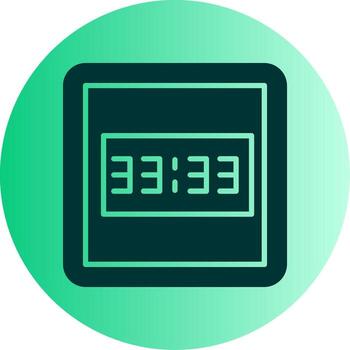 Real Time Digital Display Glyph Gradient Two Tone Circle vector