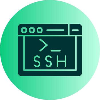 SSH Secure Access Symbol Glyph Gradient Two Tone Circle vector