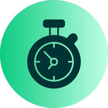 Countdown Arrival Timer Glyph Gradient Two Tone Circle vector
