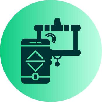 Wireless Presentation Remote Glyph Gradient Two Tone Circle vector