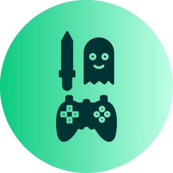 Designed Game Level Map Glyph Gradient Two Tone Circle vector