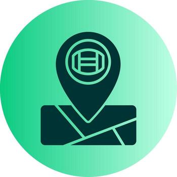 Alcohol Distillery Location Glyph Gradient Two Tone Circle vector