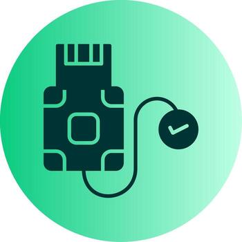 Ethernet Network Cable Glyph Gradient Two Tone Circle vector