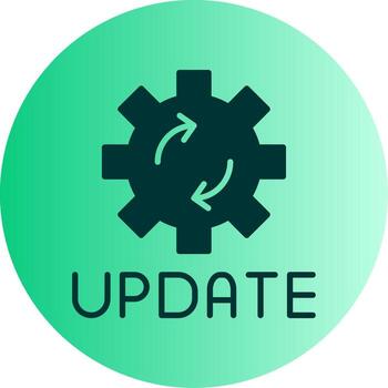 Latest Update Notification Glyph Gradient Two Tone Circle vector