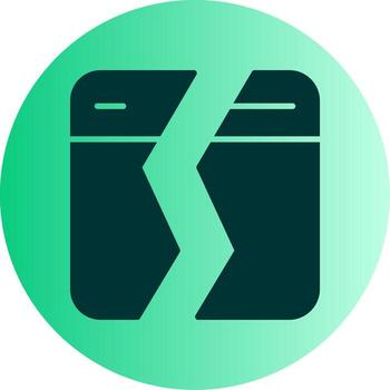 Application Crash Detected Glyph Gradient Two Tone Circle vector