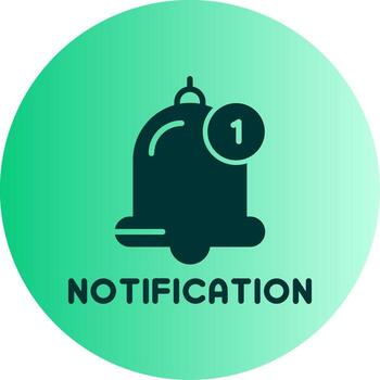 General Notification Alert Glyph Gradient Two Tone Circle vector