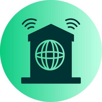 Reliable High Speed Internet Connection Glyph Gradient Two Tone Circle vector