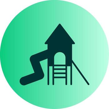 Tall Playground Slide Glyph Gradient Two Tone Circle vector