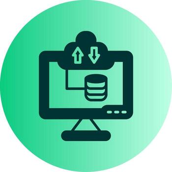 Secondary Emergency Backup Plan Glyph Gradient Two Tone Circle vector