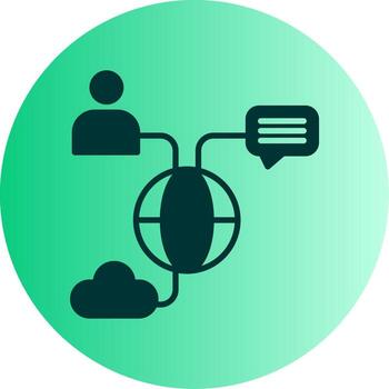 Internal Communication System Unit Glyph Gradient Two Tone Circle vector