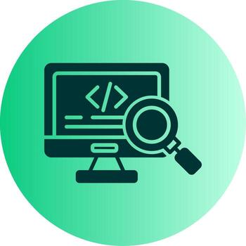 Peer Code Review Window Glyph Gradient Two Tone Circle vector