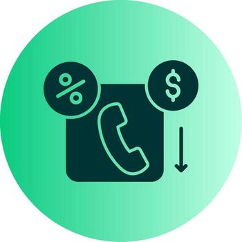 Ongoing Loan Processing Status Glyph Gradient Two Tone Circle vector