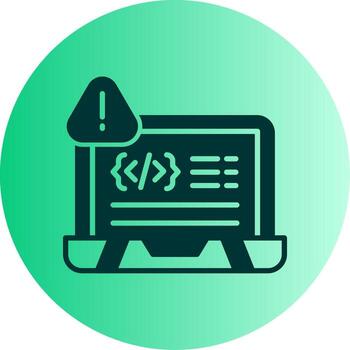 segmentación culpa error glifo degradado dos tono circulo vector