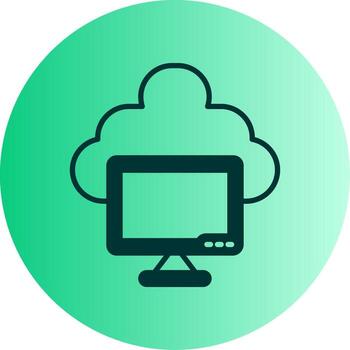 nube establecido archivo almacenamiento solución glifo degradado dos tono circulo vector