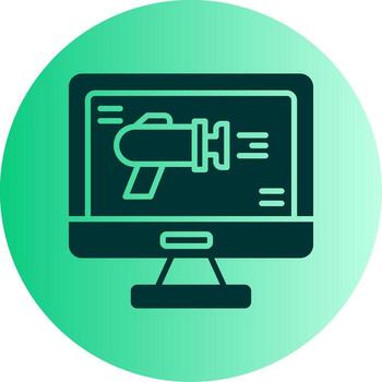 Git Push to Remote Symbol Glyph Gradient Two Tone Circle vector