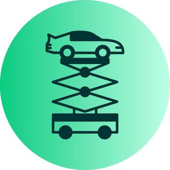 Engine Block Hoist Glyph Gradient Two Tone Circle vector