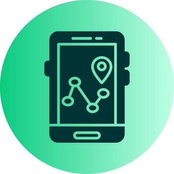 Satellite GPS Navigation Icon Glyph Gradient Two Tone Circle vector