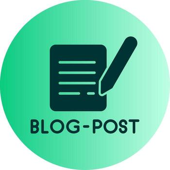 Blog Post Update Message Glyph Gradient Two Tone Circle vector