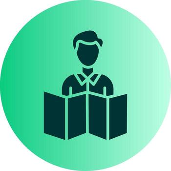 Physical Map Reading Glyph Gradient Two Tone Circle vector