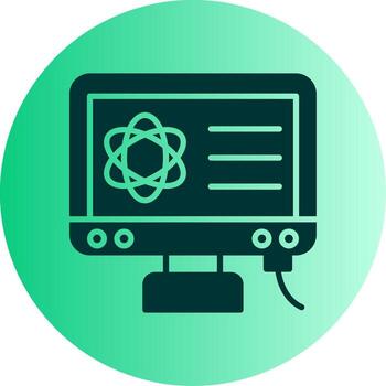 tecnología computadora laboratorio glifo degradado dos tono circulo vector