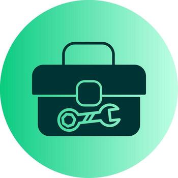 Portable Tool Storage Box Glyph Gradient Two Tone Circle vector