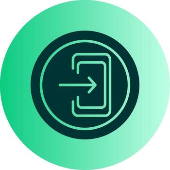 Exit Number Highway Sign Glyph Gradient Two Tone Circle vector