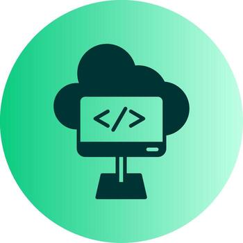 Subscription Based Cloud Application Glyph Gradient Two Tone Circle vector