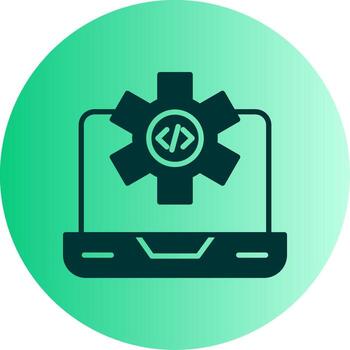 Dev Environment Workspace Glyph Gradient Two Tone Circle vector