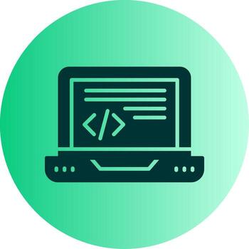 Text Based Code Editor Glyph Gradient Two Tone Circle vector