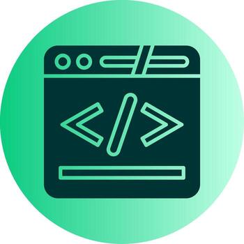 paso por paso algoritmo fluir glifo degradado dos tono circulo vector