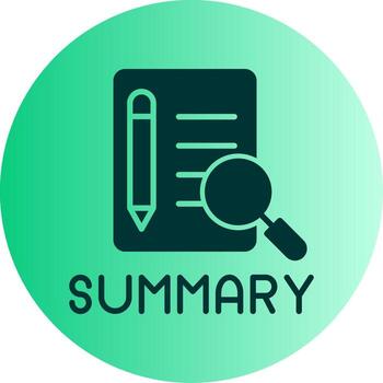 Condensed Summary Overview Glyph Gradient Two Tone Circle vector