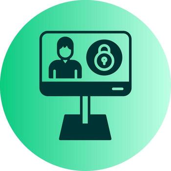 Encrypted Password Manager App Glyph Gradient Two Tone Circle vector